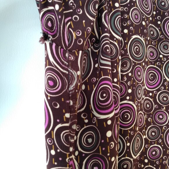 Handmade Mennonite Cape Dress 40"B 37"W Brown Purple Swirl AS IS - Picture 5 of 10